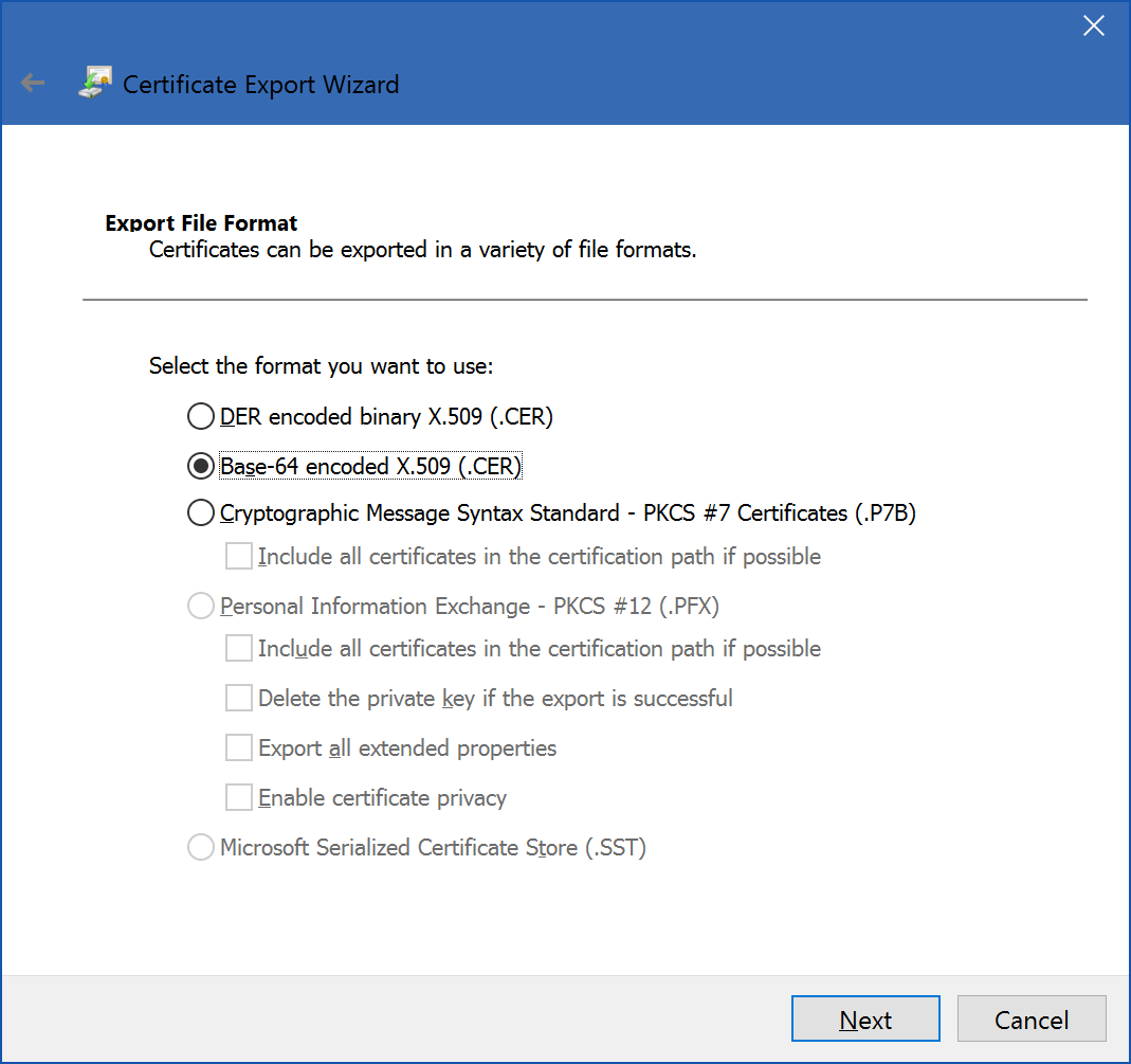 Powershell certificate. Export Certificate.